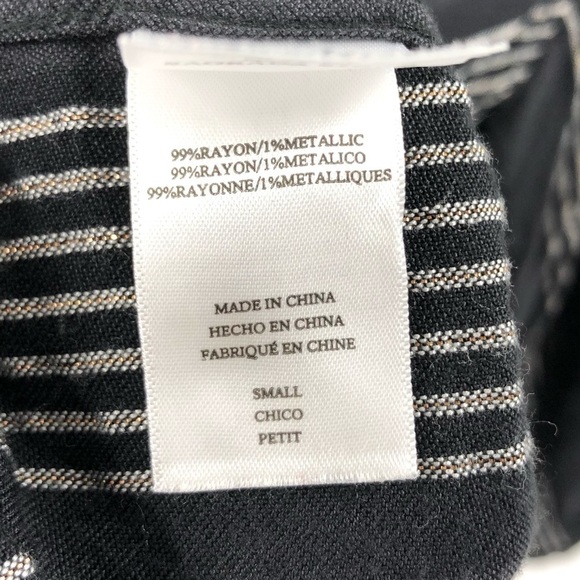 Rails Eloise Top Sagrada Stripe Button Down Shirt Black Metallic Size Small - Picture 9 of 10